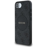 Husa pentru iPhone 16e, Guess 4G Circle Classic Logo MagSafe (GUHMPSE4P4PGRSGK), negru