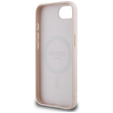Husa pentru iPhone 16e, Guess Grained Gold Ring MagSafe (GUHMPSE4PGHSMMP), roz