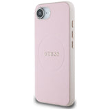 Husa pentru iPhone 16e, Guess Grained Gold Ring MagSafe (GUHMPSE4PGHSMMP), roz