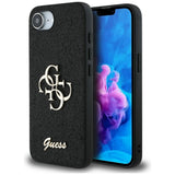 Husa pentru iPhone 16e, Guess Glitter Fixed Big 4G (GUHCPSE4HG4SGK), negru