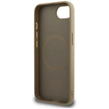 Husa pentru iPhone 16e, Guess Grained PU Triangle Logo MagSafe (GUHMPSE4PGTSPSW), maro