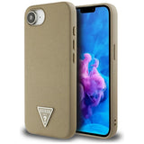 Husa pentru iPhone 16e, Guess Grained PU Triangle Logo MagSafe (GUHMPSE4PGTSPSW), maro