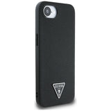 Husa pentru iPhone 16e, Guess Grained PU Triangle Logo MagSafe (GUHMPSE4PGTSPSK), negru