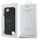 Husa pentru iPhone 16e, Guess 4G Ring Classic Logo MagSafe (GUHMPSE4G4GFRK), negru