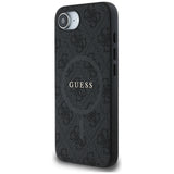 Husa pentru iPhone 16e, Guess 4G Ring Classic Logo MagSafe (GUHMPSE4G4GFRK), negru