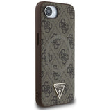 Husa pentru iPhone 16e, Guess 4G Ring Triangle Logo MagSafe (GUHMPSE4P4TDPW), maro
