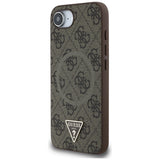 Husa pentru iPhone 16e, Guess 4G Ring Triangle Logo MagSafe (GUHMPSE4P4TDPW), maro
