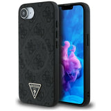 Husa pentru iPhone 16e, Guess 4G Ring Triangle Logo MagSafe (GUHMPSE4P4TDPK), negru