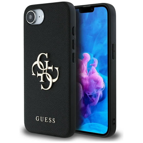 Husa pentru iPhone 16e, Guess Hardcase 4G Grained Big and Classic Logo (GUHCPSE4PGT4MBK), negru