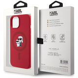 Husa pentru iPhone 15, Karl Lagerfeld Silicone MagSafe (KLHMP15SSCMKCRHR), rosu