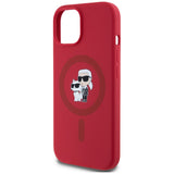 Husa pentru iPhone 15, Karl Lagerfeld Silicone MagSafe (KLHMP15SSCMKCRHR), rosu