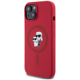Husa pentru iPhone 15, Karl Lagerfeld Silicone MagSafe (KLHMP15SSCMKCRHR), rosu