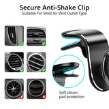 Suport auto Techsuit AirGrip (S8), Waterfall-Shaped, Magnetic N52 Sigur Prindere, pentru Grila ventilatie, Clema Prindere, negru