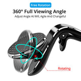 Suport auto Techsuit AirGrip (S8), Waterfall-Shaped, Magnetic N52 Sigur Prindere, pentru Grila ventilatie, Clema Prindere, negru