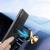 Suport auto Techsuit TinyGrip (S10), Universal Magnetic Mobile Suport, cu Placa metalica, Strong Magnet, negru