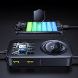 Incarcator auto Baseus PrimeTrip VW1 (C00069000121-00), 3x USB, 3x Type-C, 105W, Incarcare rapida, 60W Retractabil Cable, negru
