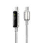 Cablu Baseus de date Vipow (P10381802851-00), Type-C, Incarcare rapida, Display, Sleep Mode, 100W, 1m, alb