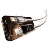 Cablu Baseus de date Vipow (P10381802851-01), Type-C, Incarcare rapida, Display, Sleep Mode, 100W, 2m, gri