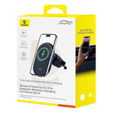 Suport auto cu incarcare wireless Baseus Wireless PrimeTrip VC1 Pro (C40169009123-00), pentru Grila ventilatie, Type-C, 15W, Qi2, cu Cooling Fan, albastru