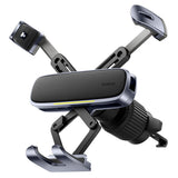 Suport auto Baseus (C40483401813-00), pentru Phone/Tablet, Piele Finish, Retractabil Arms, Auto Clamping, negru