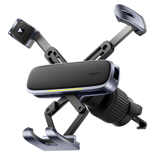 Suport auto Baseus (C40483401813-00), pentru Phone/Tablet, Piele Finish, Retractabil Arms, Auto Clamping, negru