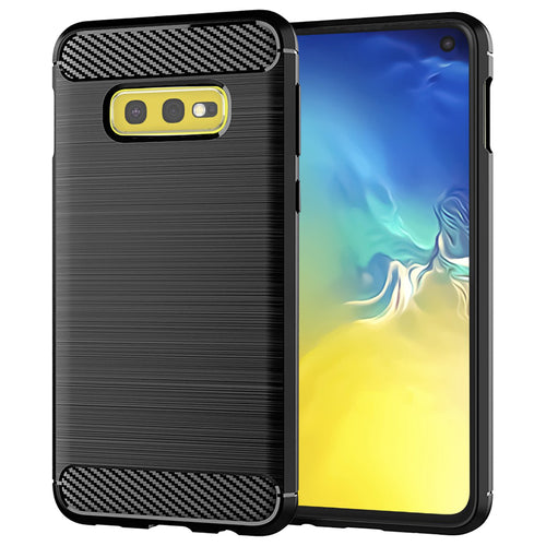 Husa pentru Samsung Galaxy S10e, Techsuit Carbon Silicone, negru