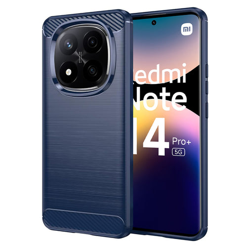 Husa pentru Xiaomi Redmi Note 14 Pro+ 5G, Techsuit Carbon Silicone, albastru