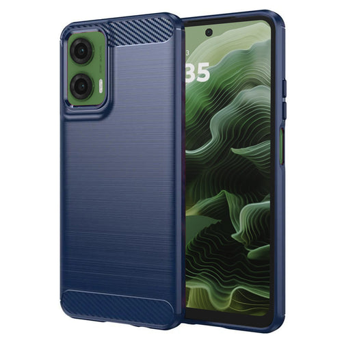 Husa pentru Motorola Moto G35, Techsuit Carbon Silicone, albastru