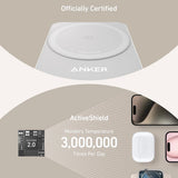 Incarcator wireless Anker MagGo 3in1 (B2557321), Qi2, pentru Apple, 15W, cu USB-C Charger si Cable Type-C, alb