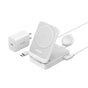 Incarcator wireless Anker MagGo 3in1 (B2557321), Qi2, pentru Apple, 15W, cu USB-C Charger si Cable Type-C, alb