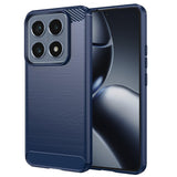 Husa pentru Xiaomi 14T Pro, Techsuit Carbon Silicone, albastru