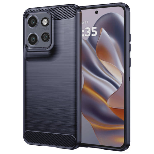 Husa pentru Motorola Edge 50 Neo, Techsuit Carbon Silicone, albastru
