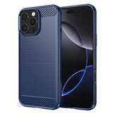 Husa pentru iPhone 16 Pro Max, Techsuit Carbon Silicone, albastru