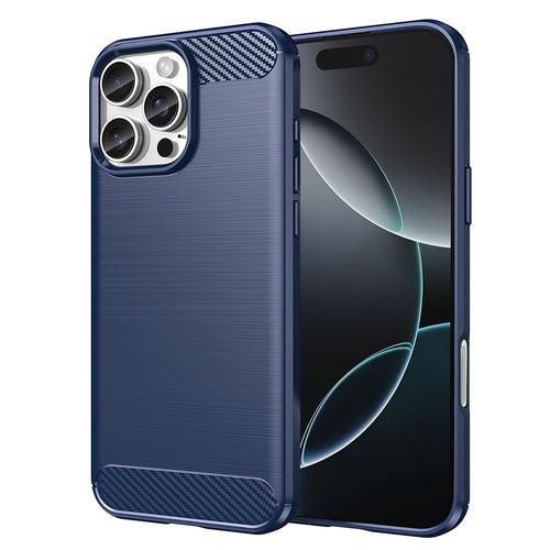 Husa pentru iPhone 16 Pro, Techsuit Carbon Silicone, albastru