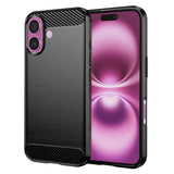 Husa pentru iPhone 16 Plus, Techsuit Carbon Silicone, albastru