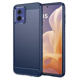Husa pentru Motorola Moto G85, Techsuit Carbon Silicone, albastru