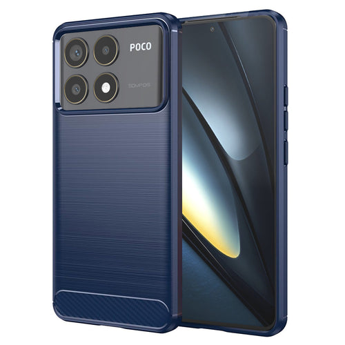 Husa pentru Xiaomi POCO F6 Pro, Techsuit Carbon Silicone, albastru