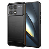 Husa pentru Xiaomi POCO F6 Pro, Techsuit Carbon Silicone, albastru