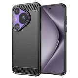 Husa pentru Huawei Pura 70 Pro, Techsuit Carbon Silicone, albastru