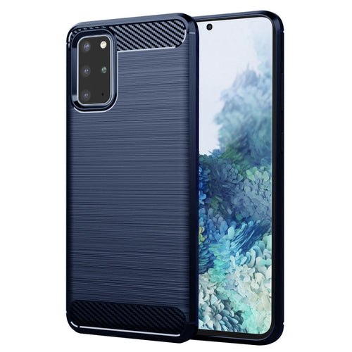 Husa pentru Samsung Galaxy S20 Plus, Techsuit Carbon Silicone, albastru