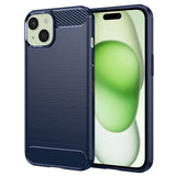 Husa pentru iPhone 15 Plus, Techsuit Carbon Silicone, albastru