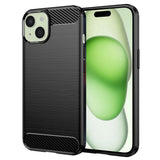 Husa pentru iPhone 15 Plus, Techsuit Carbon Silicone, albastru