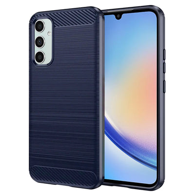 Husa pentru Samsung Galaxy A34 5G, Techsuit Carbon Silicone, albastru