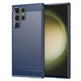 Husa pentru Samsung Galaxy S23 Ultra, Techsuit Carbon Silicone, albastru