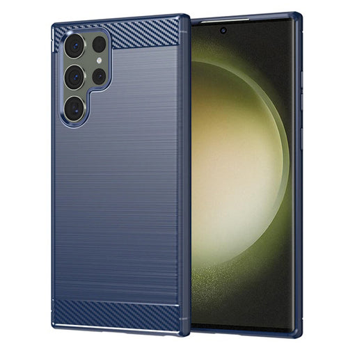 Husa pentru Samsung Galaxy S23 Ultra, Techsuit Carbon Silicone, albastru