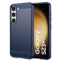 Husa pentru Samsung Galaxy S23 Plus, Techsuit Carbon Silicone, albastru