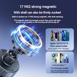 Suport auto Techsuit Premium cu Incarcare Wireless ChargeMagX (HOLD253), N52 Magnets, Powerful Ventuza, Bord, negru