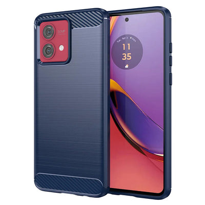 Husa pentru Motorola Moto G84, Techsuit Carbon Silicone, albastru