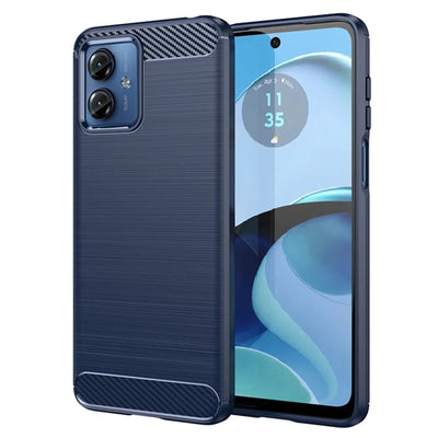 Husa pentru Motorola Moto G14, Techsuit Carbon Silicone, albastru