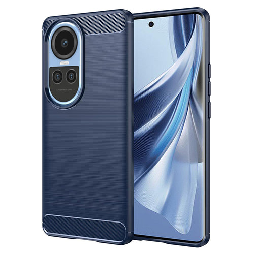 Husa pentru OPPO Reno10, Techsuit Carbon Silicone, albastru